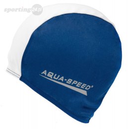 Czepek Aqua-Speed Polyester Cap niebiesko biały 15 091 AQUA-SPEED