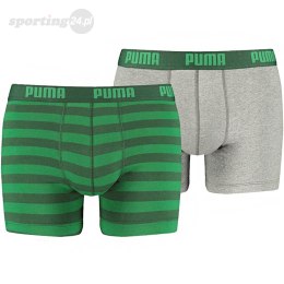 Bokserki męskie Puma Stripe 1515 Boxer 2P zielone szare 591015001 327 Puma