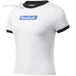 Koszulka damska Reebok Training Essentials Linear Logo Tee biało-czarna FK6680 Reebok