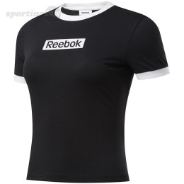 Koszulka damska Reebok Training Essentials Linear Logo Tee czarno-biała FK6681 Reebok