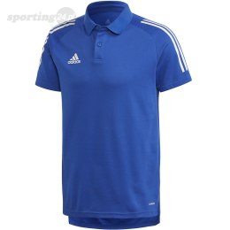 Koszulka męska adidas Condivo 20 Polo niebiesko-biała ED9237 Adidas teamwear