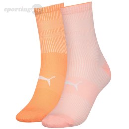 Skarpetki damskie Puma Sock Structure pomarańczowe/jasnoróżowe 907622 01