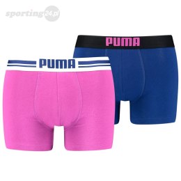 Bokserki męskie Puma Placed Logo Boxer 2P różowe, niebieskie 906519 11 Puma