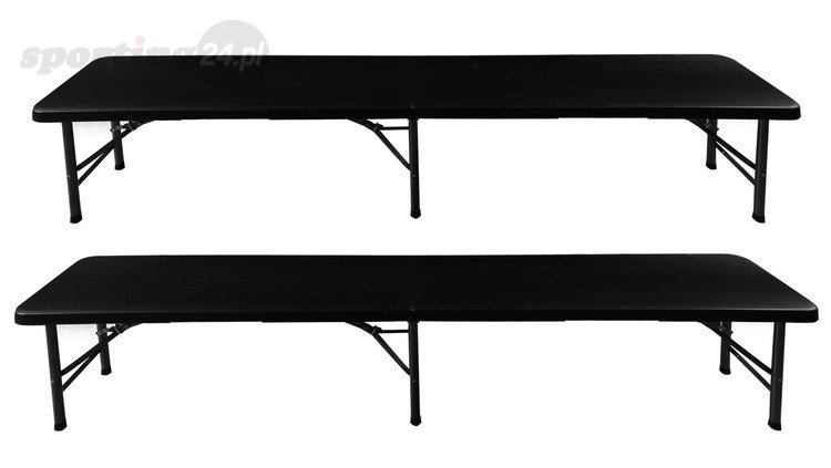 Stół ogrodowy składany 180cm + 2 ławki- czarny