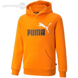 Bluza dla dzieci Puma ESS+ 2 Col Big Logo Hoodie pomarańczowa 586987 29 Puma