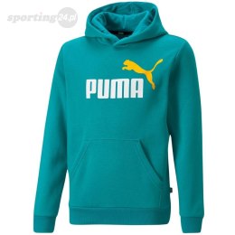 Bluza dla dzieci Puma ESS+ 2 Col Big Logo Hoodie turkusowa 586987 27 Puma