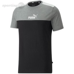 Koszulka męska Puma ESS+ Block Tee szaro-czarna 847426 01 Puma