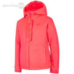 Kurtka narciarska dla dziewczynki 4F czerwony neon HJZ20 JKUDN001 62N 4F