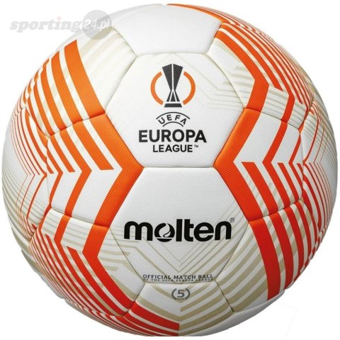 Piłka nożna Molten Fifa Official UEFA Europa League Acentec biało-pomarańczowa F5U5000-23 Molten