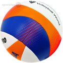 Piłka siatkowa plażowa meczowa Mikasa Beach Pro biało-pomarańczowo-niebieska BV550C Mikasa