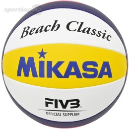 Piłka siatkowa plażowa Mikasa Beach Classic biało-żółto-niebieska BV551C-WYBR Mikasa