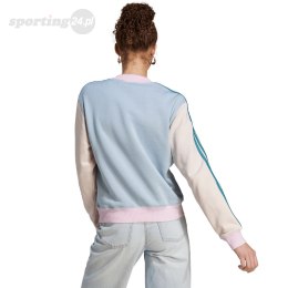 Bluza damska adidas Essentials 3-Stripes Half-Neck Fleece błękitno-kremowa IL3292 Adidas