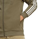 Bluza męska adidas Essentials Fleece 3-Stripes Full-Zip zielona IJ6492 Adidas