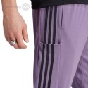 Spodnie męskie adidas Essentials Single Jersey Tapered Open Hem 3-Stripes fioletowe IJ8699 Adidas