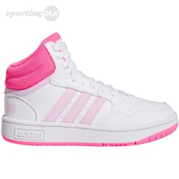 Buty dla dzieci adidas Hoops Mid biało-różowe IF2722 Adidas