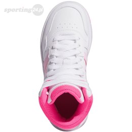 Buty dla dzieci adidas Hoops Mid biało-różowe IF2722 Adidas