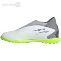 Buty piłkarskie dla dzieci adidas Predator Accuracy.3 Laceless TF biało-szare IE9436 Adidas