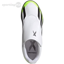 Buty piłkarskie dla dzieci adidas X Crazyfast.4 H&L TF biało-zielone IE4060 Adidas