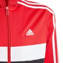 Dres dla dzieci adidas Essentials 3-Stripes Tiberio Track Suit czerwono-czarny IJ7083 Adidas