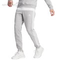 Spodnie męskie adidas Essentials Fleece 3-Stripes Tapered Cuff szare IJ6494 Adidas