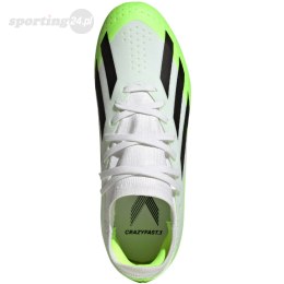 Buty piłkarskie dla dzieci adidas X Crazyfast.3 FG biało-zielone ID9352 Adidas